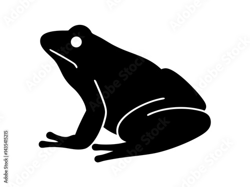 minimalist frog silhouette vector artwork with smooth lines for wildlife branding, eco-themed advertising, educational visuals, and decorative digital projects
 photo