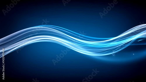 Blue wave with a bright light shining on it. The light is reflecting off the water, creating a sense of movement and energy. The image conveys a feeling of excitement and motion