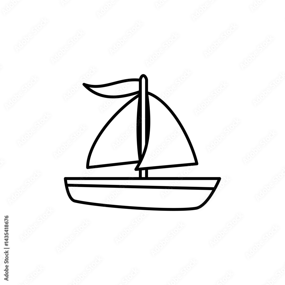 sailing boat icon, simple flat style, illustration, logo sign symbol pictogram template, for ui or ux isolated on white for mobile app, editable sailing boat icon, simple flat style, illustration, logo sign symbol pictogram template, for ui or ux isolated on white for mobile app, editable