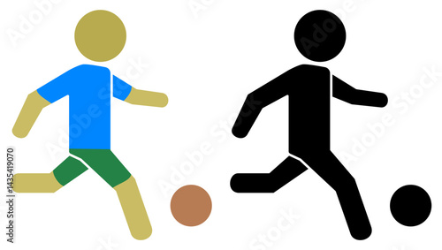 soccer person icon, simple flat style, illustration, logo sign symbol pictogram template, for ui or ux isolated on white for mobile app, editable