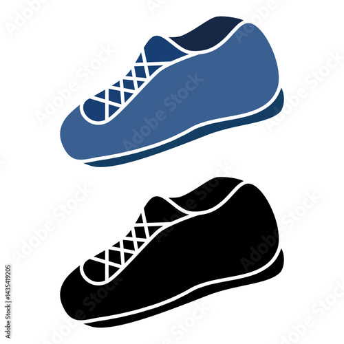 shoe flat icon, simple flat style, illustration, logo sign symbol pictogram template, for ui or ux isolated on white for mobile app, editable