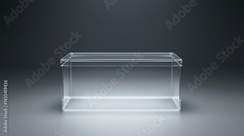 Wallpaper Mural A transparent box with a lid sits on a gray surface. Torontodigital.ca