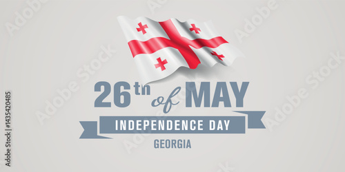 Georgia happy independence day greeting card, banner vector illustration
