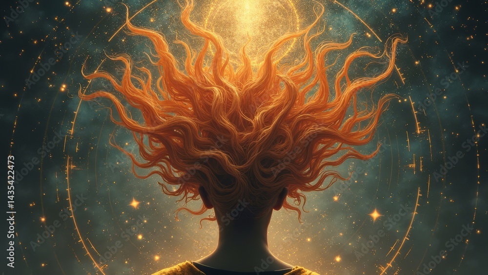 Obraz premium Flame haired women's artistic images