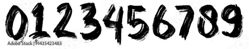 Number art black color logotype style new concepts design. brushes icon character sign symbol.  