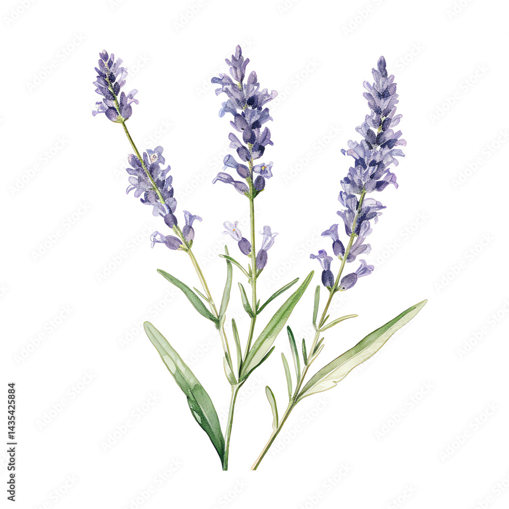 Obraz premium A beautiful lavender plant with delicate purple flowers and green leaves.