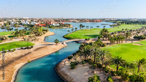 Aerial Panorama El Gouna Golf Course Resort Villas Egypt
