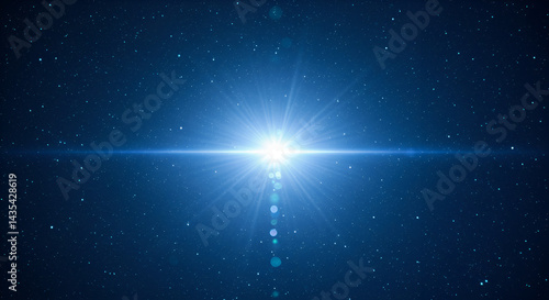 Wallpaper Mural A celestial sunrise: vibrant, luminous starburst exploding across a deep blue, star-dusted expanse. Torontodigital.ca