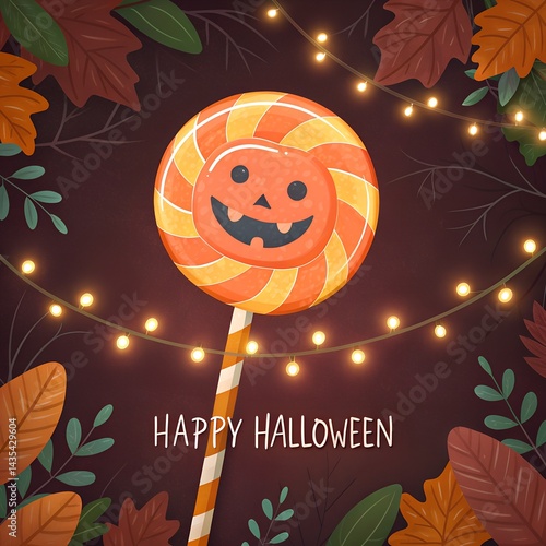Happy Halloween with a curled lolli.
