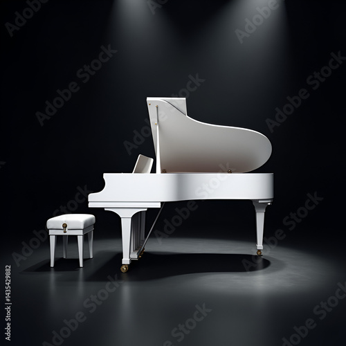 Obraz na płótnie piano and chair w salonie