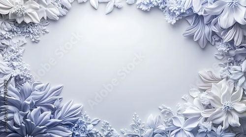 Pastel Flower Frame with Blank Space.