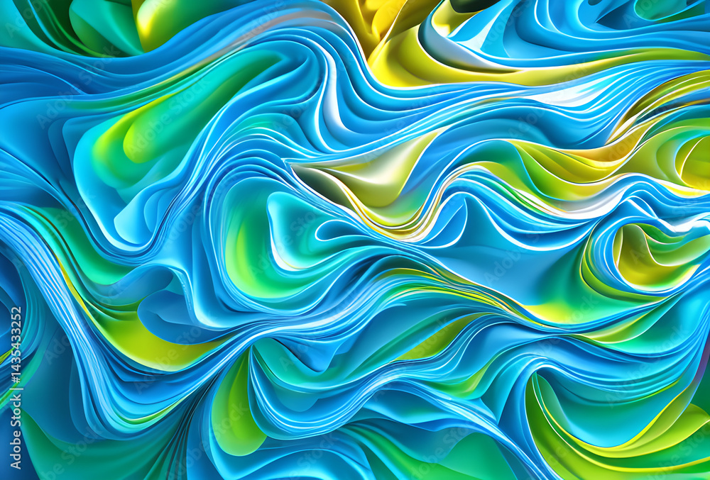 Obraz premium bstract soft blue wave background. blue background with blue lines curved wavy sparkle with copy space for text. Three-dimensional wave,in good quality,generative ai