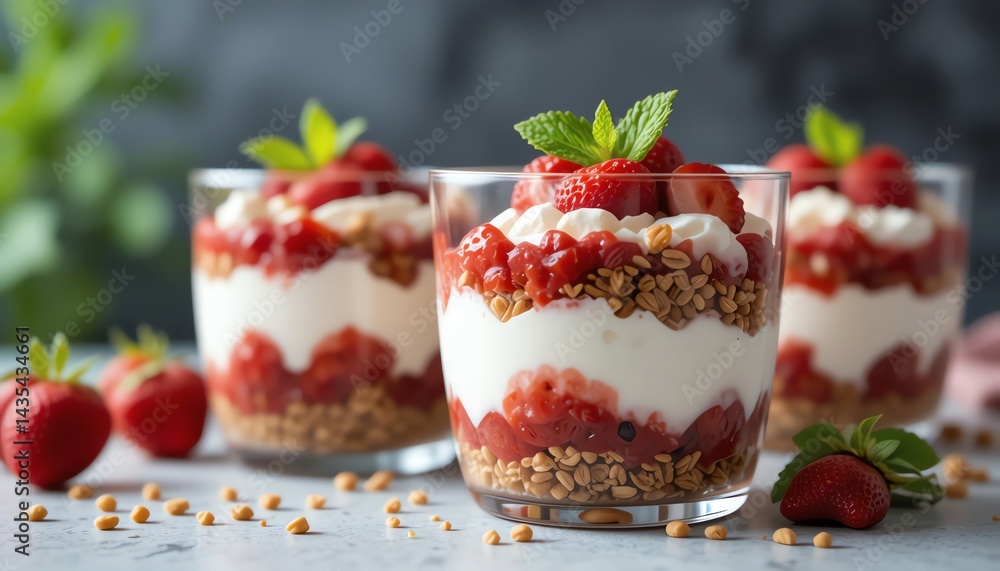 Delicious Strawberry Parfaits for Food Catering Events Delicious Strawberry Parfaits for Food Catering Events