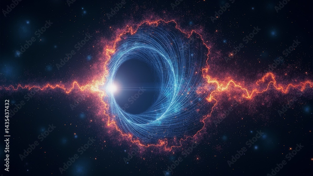 Obraz premium Red Blue Energy Ring Universe Map