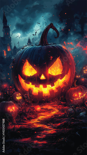 Fantasy Halloween Night Scene