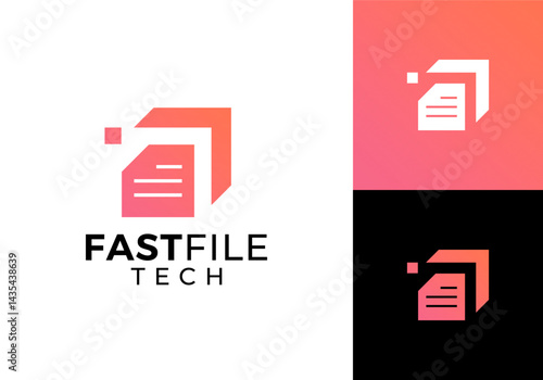 digital technology file growth logo vector design