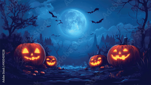 Halloween Horror Land Illustration