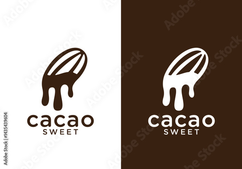 simple modern nature cacao logo vector design