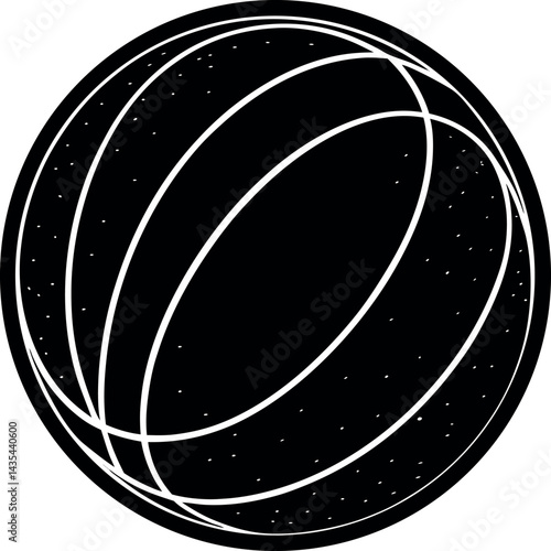 Rubber Ball Silhouette Vector | Toy, Bounce Icon & Playful Shape in Black