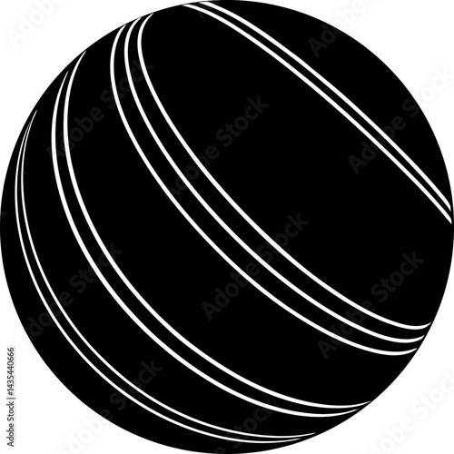 Rubber Ball Silhouette Vector | Toy, Bounce Icon & Playful Shape in Black