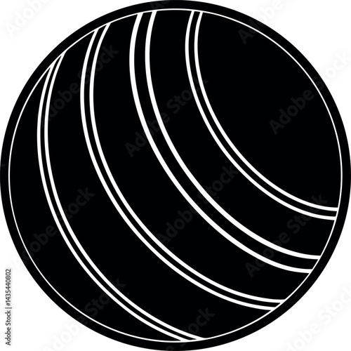 Rubber Ball Silhouette Vector | Toy, Bounce Icon & Playful Shape in Black