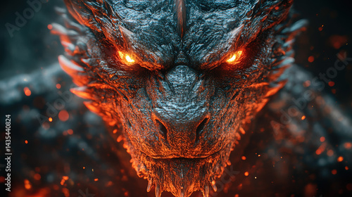 Dragon's Fierce Head Close-Up