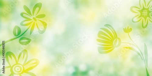 Spring, summer background, soft tones, painted flowers and grass, flowering meadow, open space