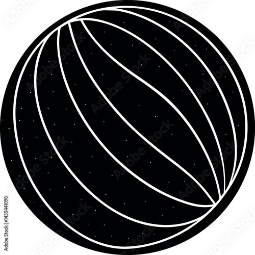 Rubber Ball Silhouette Vector | Toy, Bounce Icon & Playful Shape in Black