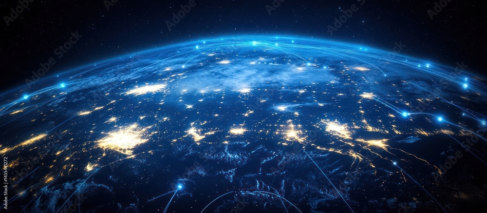 Obraz premium Global Network of Cities from Space