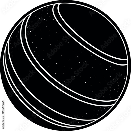 Rubber Ball Silhouette Vector | Toy, Bounce Icon & Playful Shape in Black