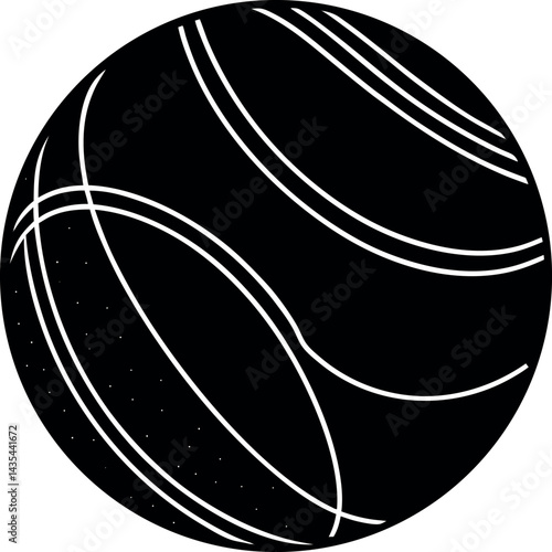 Rubber Ball Silhouette Vector | Toy, Bounce Icon & Playful Shape in Black