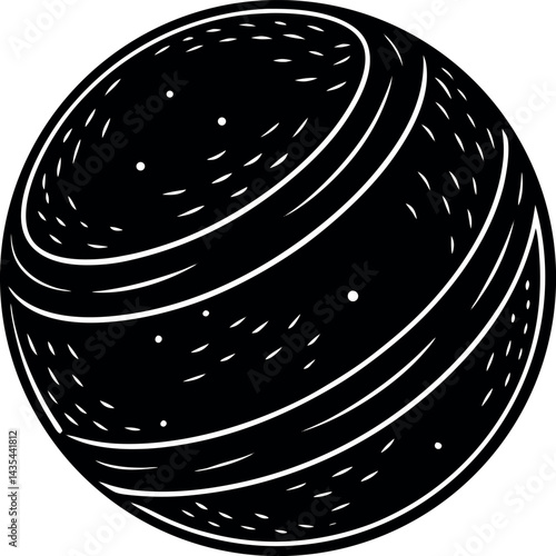 Rubber Ball Silhouette Vector | Toy, Bounce Icon & Playful Shape in Black