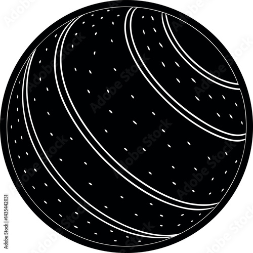 Rubber Ball Silhouette Vector | Toy, Bounce Icon & Playful Shape in Black