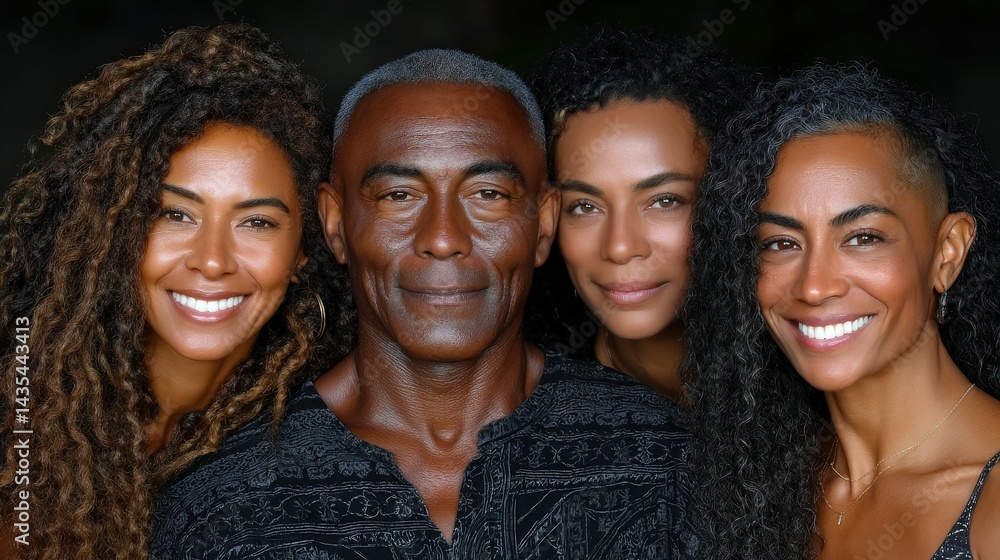 Fototapeta premium Grandpa’s 75th birthday family portrait, father, relationship, joy, child, two