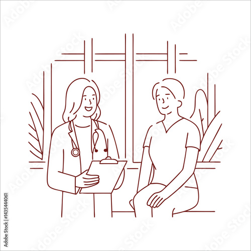 This might help you understand the condition better. Shot of a young doctor using a digital tablet during a consultation with a senior woman style vector design illustrations