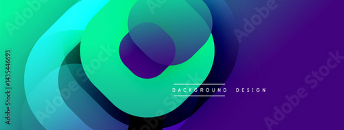 Abstract flowing shapes, vibrant gradients. Turquoise, green, purple hues blend seamlessly creating dynamic visual effect. Modern design.