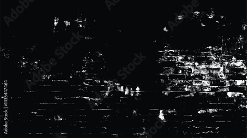 Distressed Brick Wall Texture - Gritty Black and White Urban Grunge Background