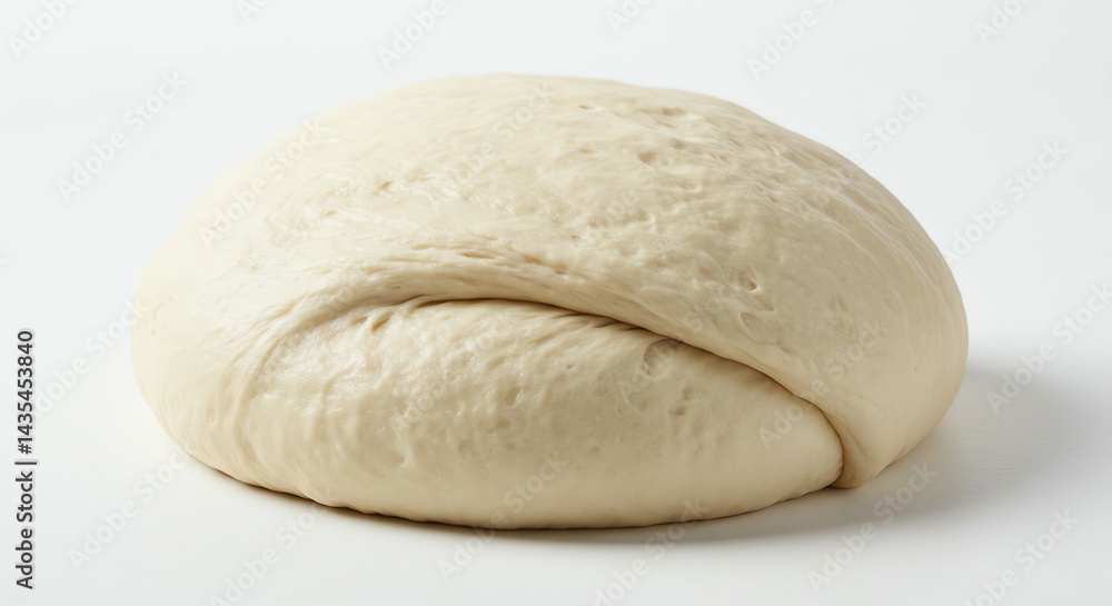 Kneaded Dough Ball Resting on a White Surface Ready for Baking Kneaded Dough Ball Resting on a White Surface Ready for Baking