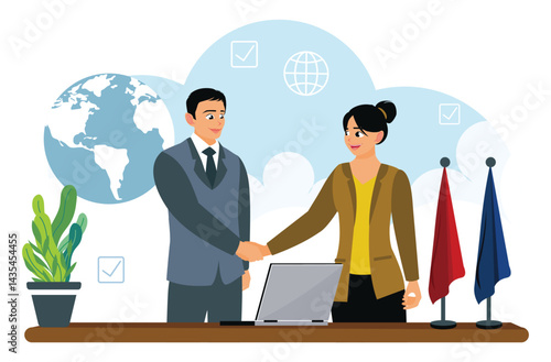 International cooperation between entrepreneurs in the world.