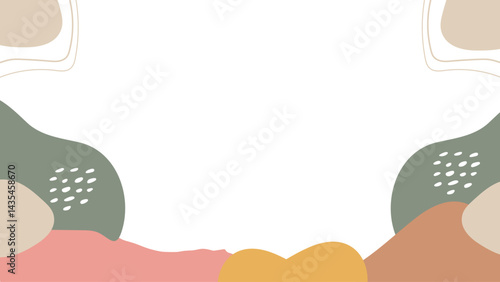 Modern Abstract Nature Frame – Pastel Background Template for Creative Projects or Social Media