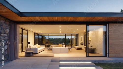 Wallpaper Mural Modern home exterior with open-plan living area. Torontodigital.ca