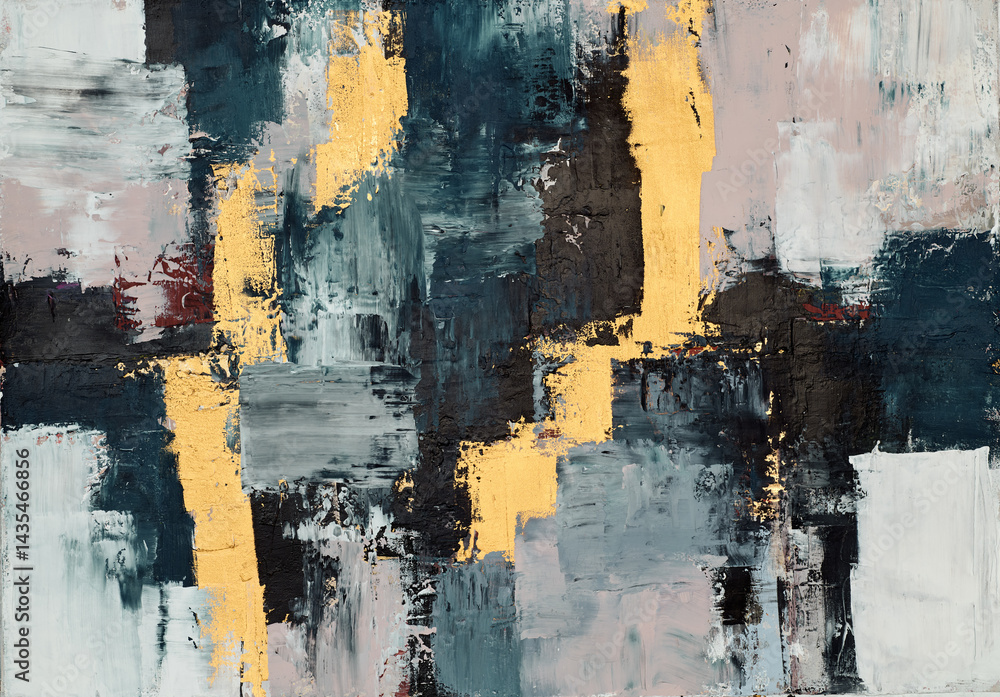 Fototapeta premium Colorful modern artwork, abstract paint strokes, oil painting on canvas. Acrylic art, artistic texture. Brush daubs and smears grunge background, hand painted pattern