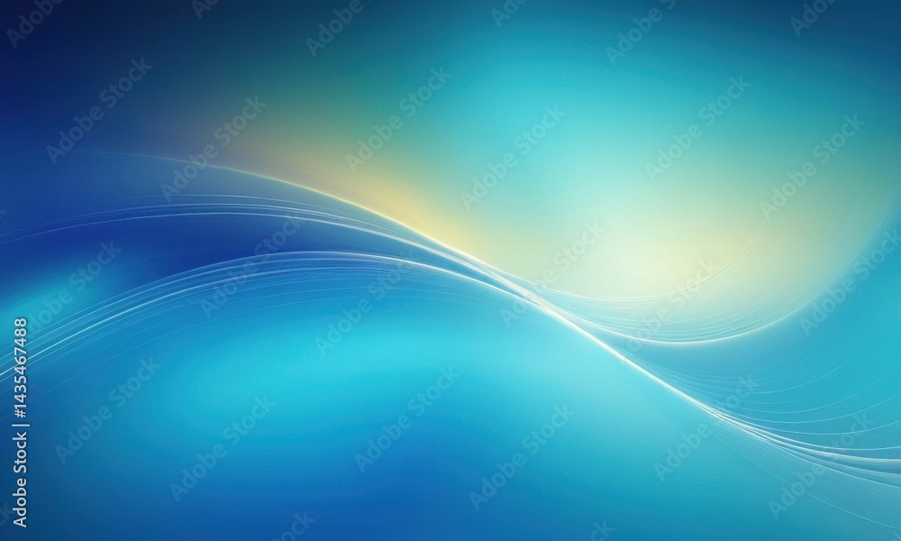 Abstract wave design on a blue and yellow background