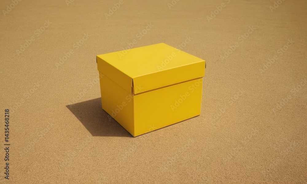 A small yellow box sitting on the ground