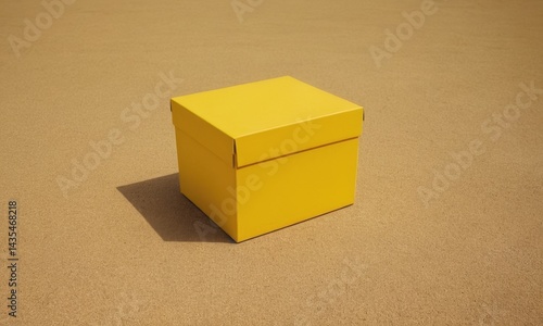 Obraz na płótnie A small yellow box sitting on the ground w salonie