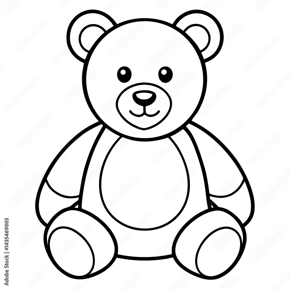 Minimal Teddy Bear Vector on White Minimal Teddy Bear Vector on White