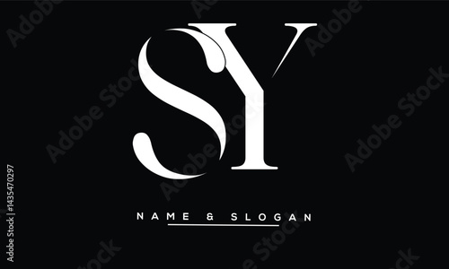 Obraz na płótnie SY, YS Abstract Letters Logo Monogram w salonie