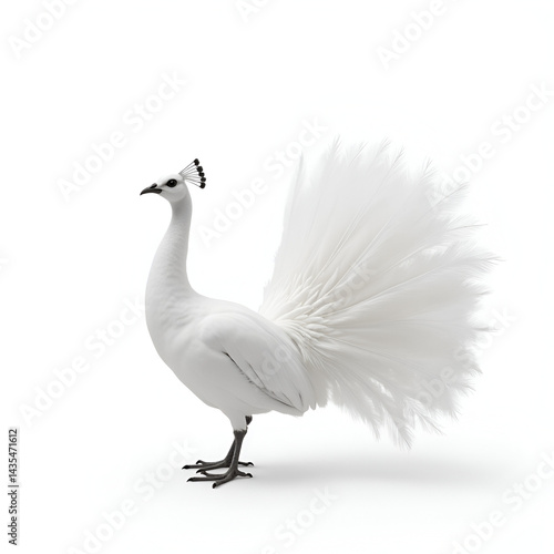 Obraz na płótnie white peacock isolated on white w salonie