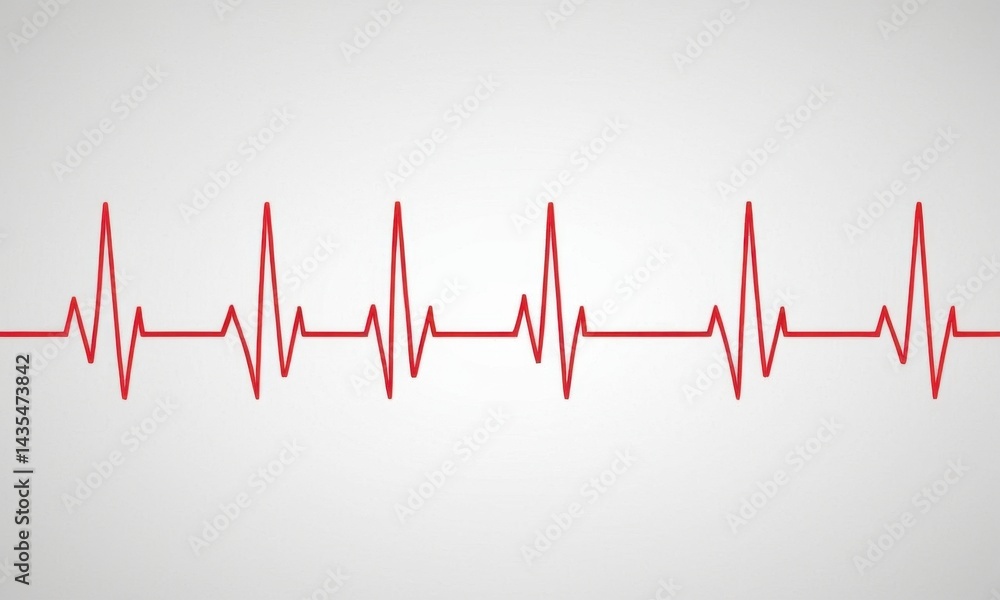 A simple heartbeat line on a white background, perfect for medical or wellness concepts A simple heartbeat line on a white background, perfect for medical or wellness concepts