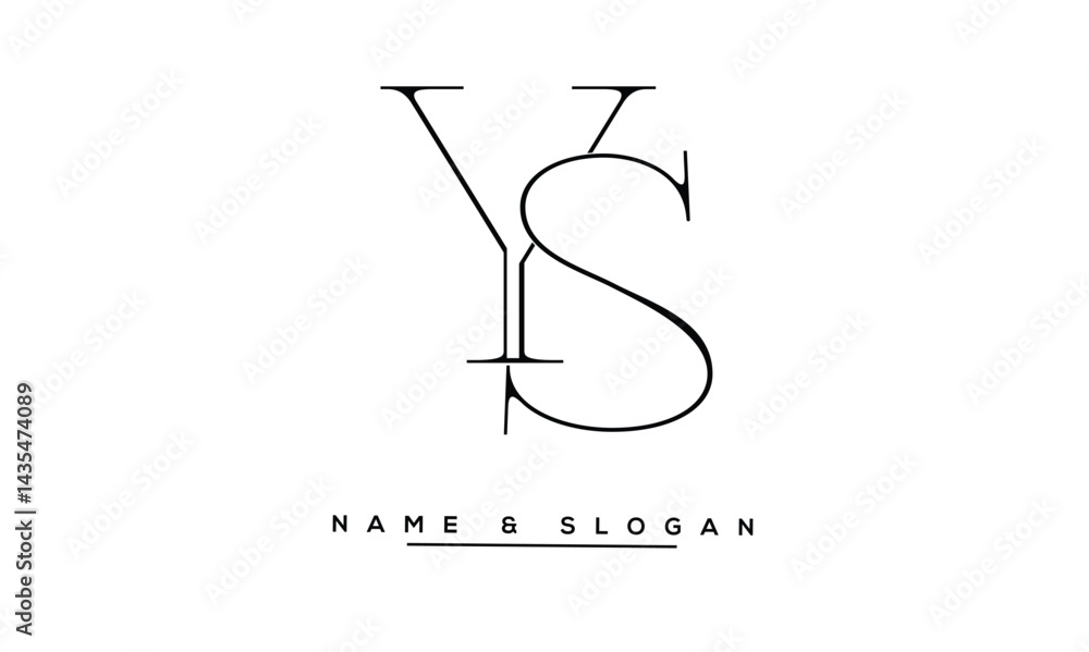 SY, YS Abstract Letters Logo Monogram